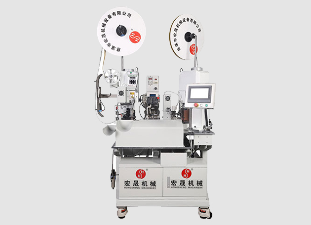 Automatic thread trimming and stripping terminal crimping machine (double-head crimping single wear waterproof plug)