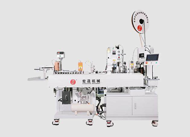 Automatic thread trimming and stripping terminal crimping machine (double-head crimping single-through heat shrinkable tube)